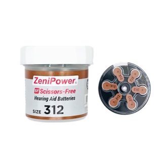 ZeniPower MF Batteries in Scissor-Free Jar, size 312 (10 cards of 6 batteries)